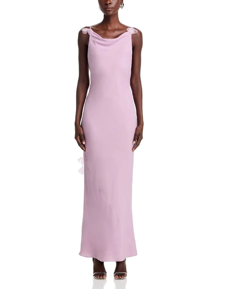 Nymeria 3D Floral Open Back Gown