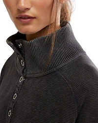 Henley Style Oversized Long Sleeve Tee