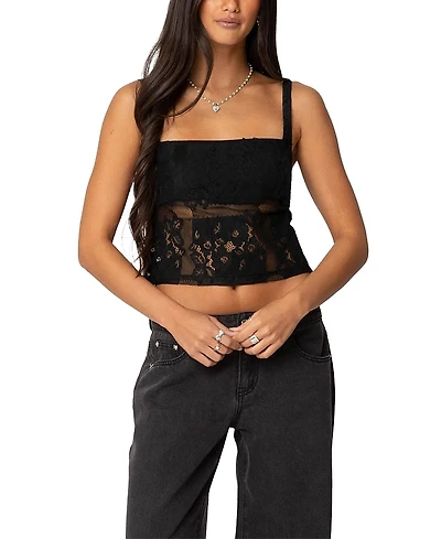 Edikted Gwyn Mixed Lace Top
