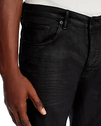 3-D Resin Skinny Fit Jeans Black Repair