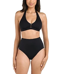 Luxe V Neck Halter Bikini Top