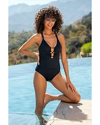 Lace Up One Piece Swimsuit