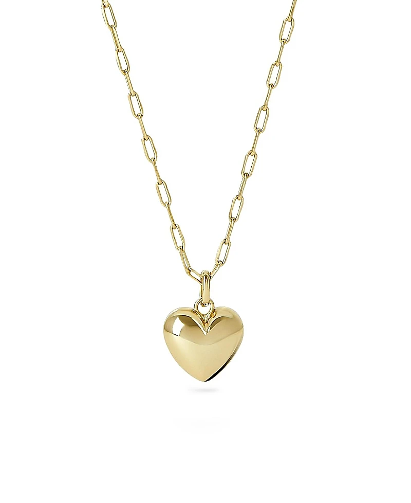 Ana Luisa Puffed Heart Necklace - Lev