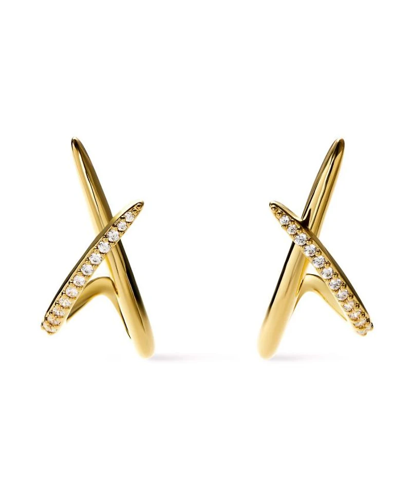 Gold Stud Earrings - Sloane Pave