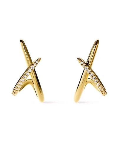 Gold Stud Earrings - Sloane Pave