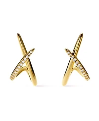 Gold Stud Earrings - Sloane Pave