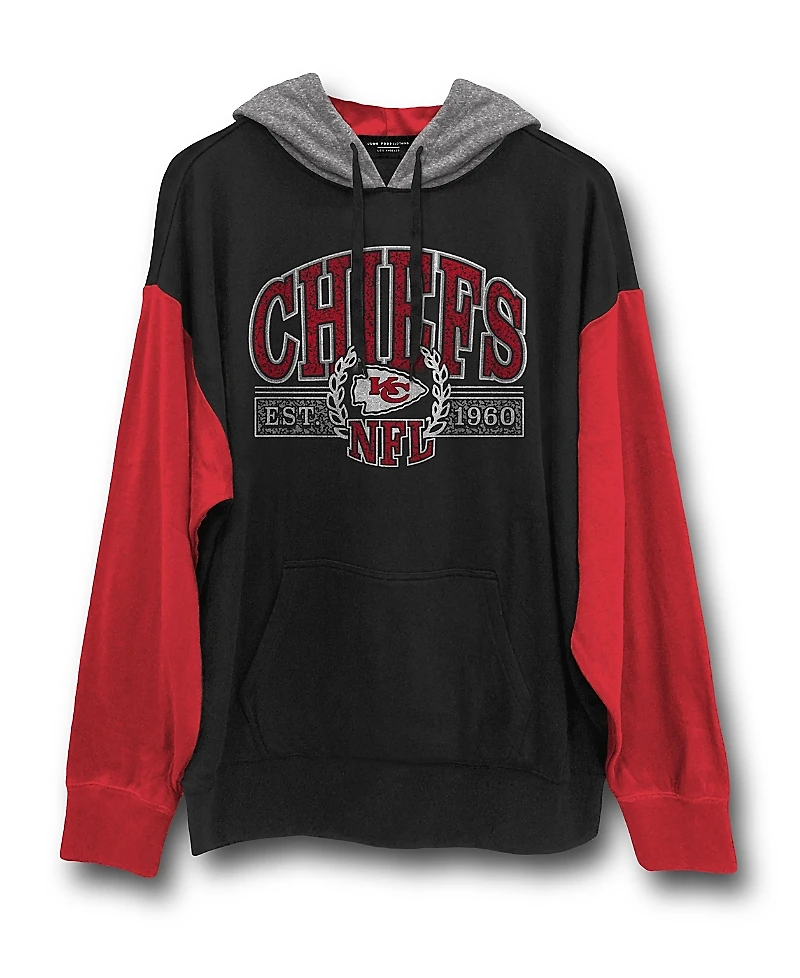 Junk Food Clothing Unisex Nfl Kansas City Chiefs Tri Color Block Hoodie