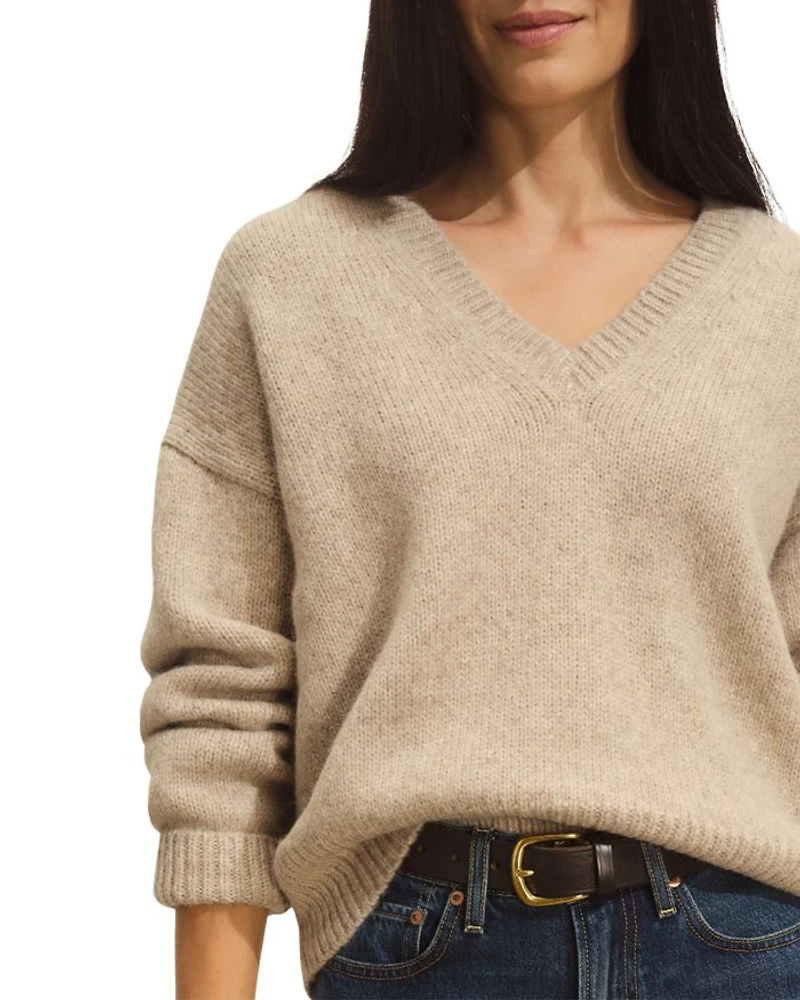 Highland Alpaca Blend Boxy V Neck Sweater