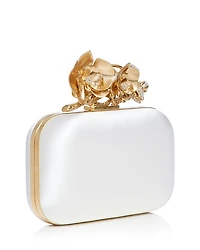 Cloud Satin Flower Jewel Clutch