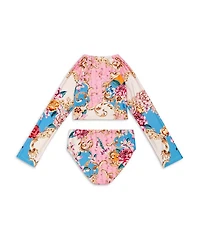 Girls' Caramel Blush Long Sleeve 2 Piece Swimsuit - Little Kid, Big Kid