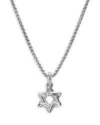 Star of David Pendant Necklace in Sterling Silver, 9.6mm