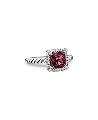 Sterling Silver Petite Chatelaine® Ring with Garnet & Diamonds - Exclusive