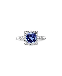 18K White Gold Petite Chatelaine® Tanzanite & Diamond Ring