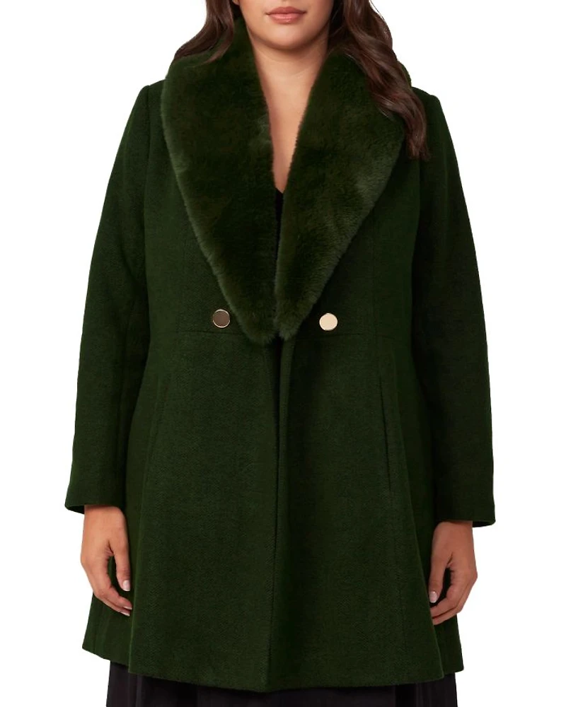Grammys Faux Fur Trimmed Coat