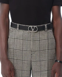 Men's Logo Buckle Leather Belt