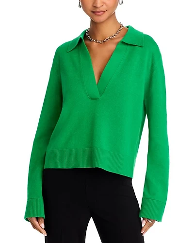 Long Sleeve Cotton & Cashmere Polo