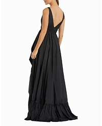 Taffeta Hi-Low Ruffle Gown