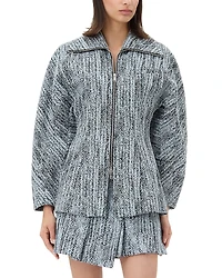 Ganni Tweed Curve Sleeve Jacket