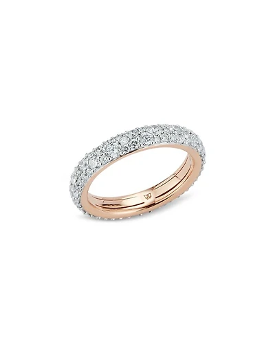 18K Rose & White Gold Diamond Pavé Eternity Band