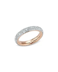 18K Rose & White Gold Diamond Pavé Eternity Band