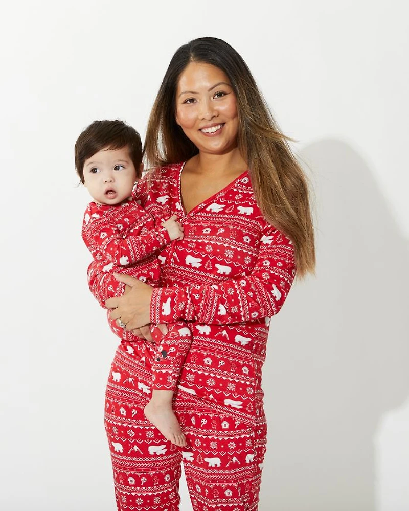 Unisex Polar Isle Red Convertible Footie - Baby