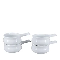 Onion Soup 12 oz. White Bowls, Set of 4