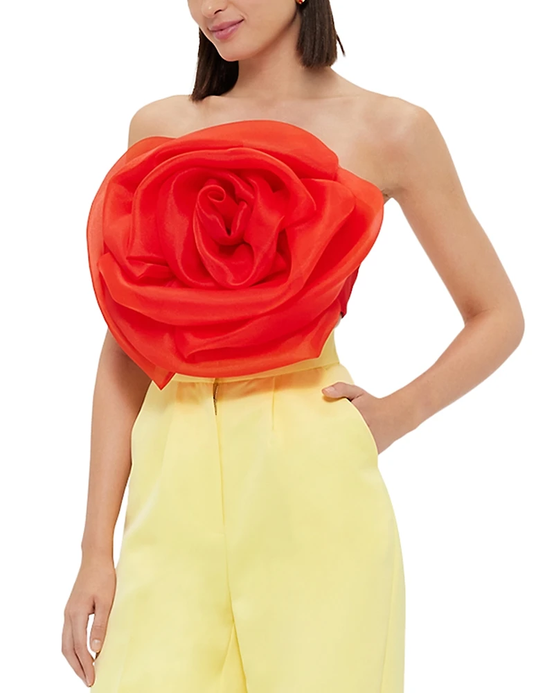 Leo Lin Bloom Rose Bustier Top