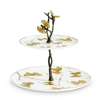 Michael Aram Butterfly Ginkgo 2 Tier Etagere