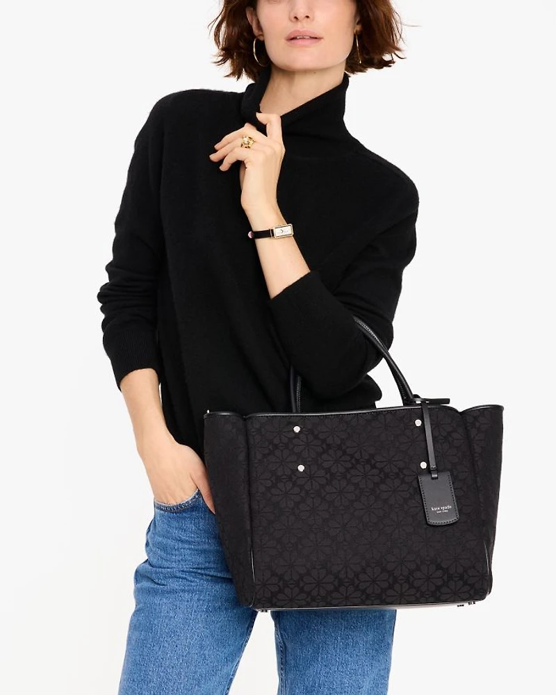 Spade Flower Jacquard Tote