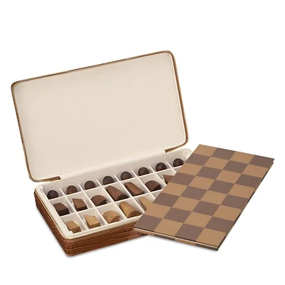 Enzo Travel Chess Set in Chestnut