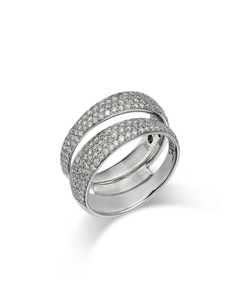 18K White Gold Scalare Diamond Double Row Ring