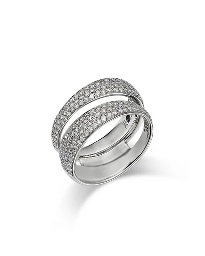 18K White Gold Scalare Diamond Double Row Ring