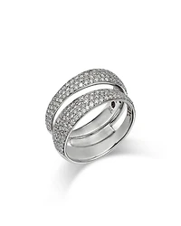 18K White Gold Scalare Diamond Double Row Ring