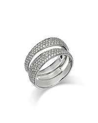 Roberto Coin 18K White Gold Scalare Diamond Double Row Ring