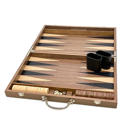 Tizo Inlaid Wood Backgammon Set with Handle