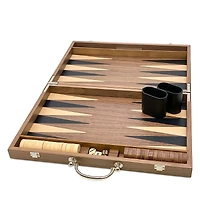 Tizo Inlaid Wood Backgammon Set with Handle