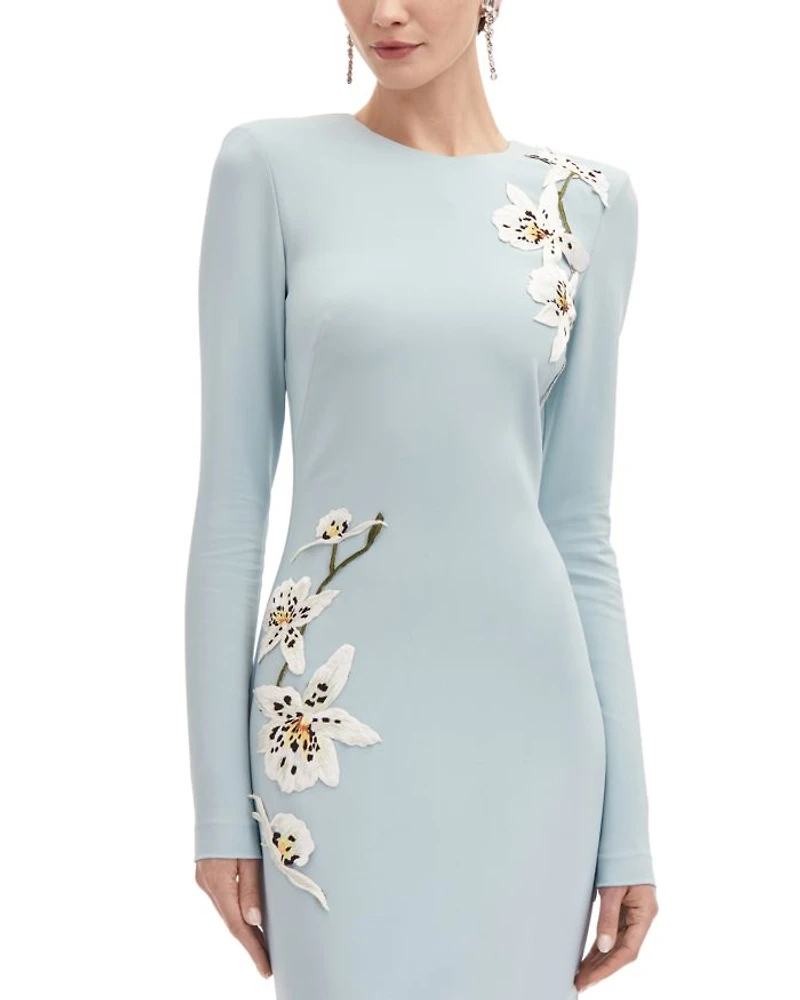 Orchid Embroidered Cady Gown
