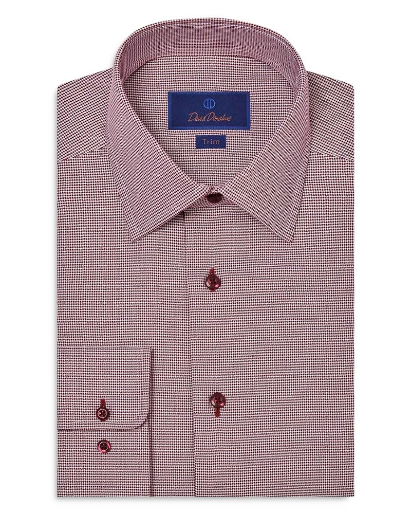 Trim Fit Micro Houndstooth Dress Shirt