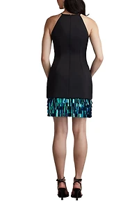 Selena Neoprene Sequin Fringe Mini Dress