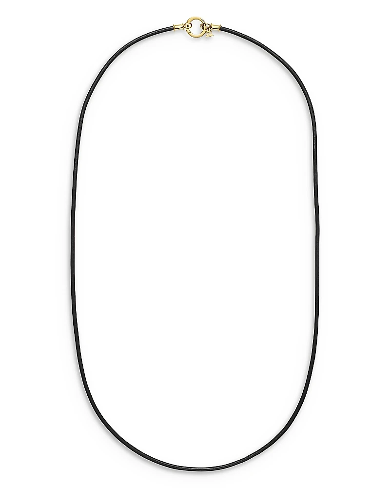 Temple St. Clair 18K Yellow Gold Black Leather Cord Necklace, 32