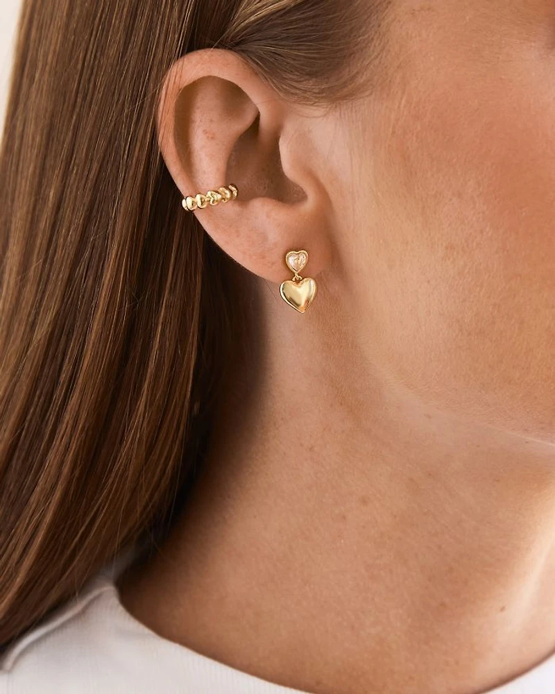 Athena Cubic Zirconia Heart Bezel Drop Earrings
