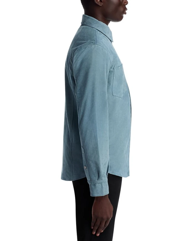 Regular Fit Leather Shirt Jacket
