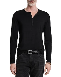 John Varvatos Eren Regular Fit Wool Blend Henley Tee