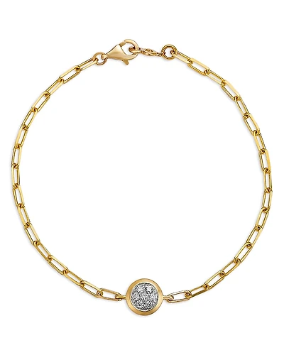 Bloomingdale's Fine Collection 14K Yellow Gold Diamond Solitaire Chain Bracelet, 0.1 tcw