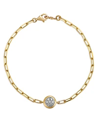 Bloomingdale's Fine Collection 14K Yellow Gold Diamond Solitaire Chain Bracelet, 0.1 tcw