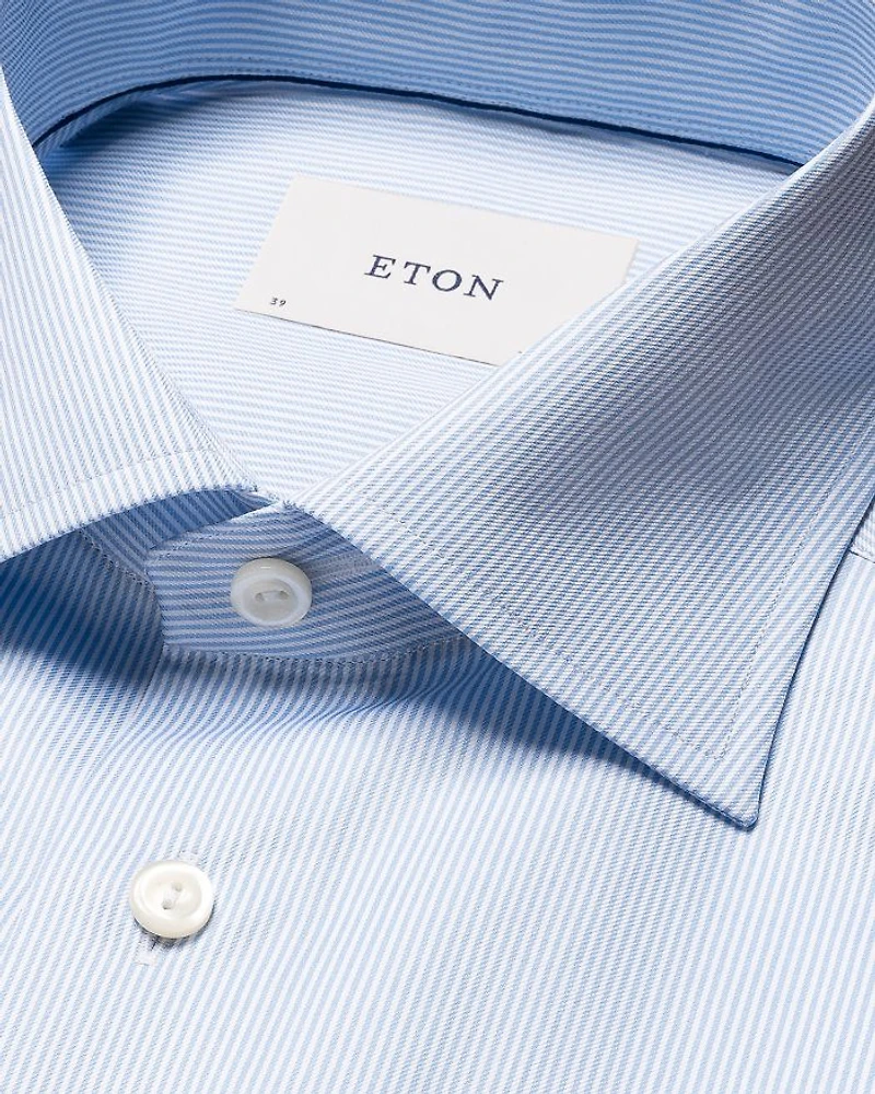 Slim Fit Fine Striped Twill Shirt