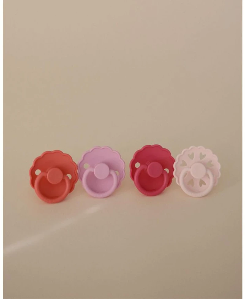 FRIGG 4-Pack Rosy Romance Rubber Pacifiers