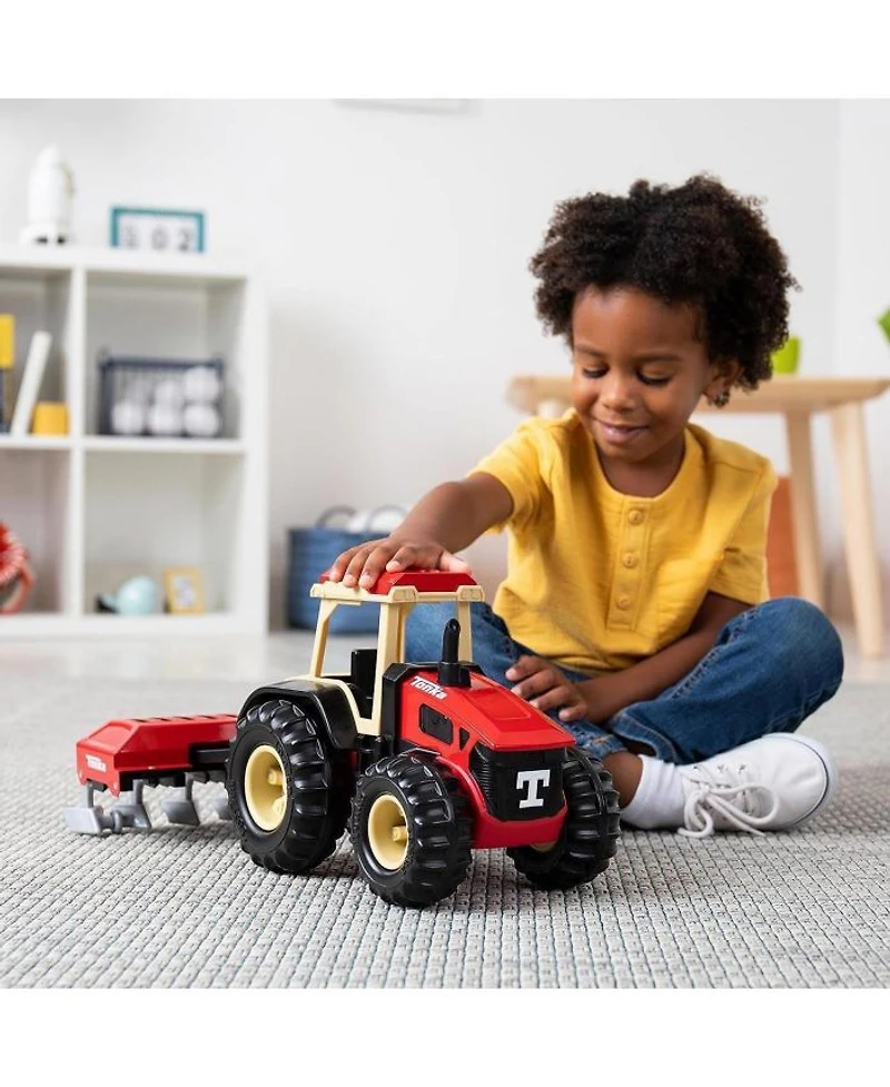 Steel Classics Retro Cab Tractor with Red Plow - Ages 3+