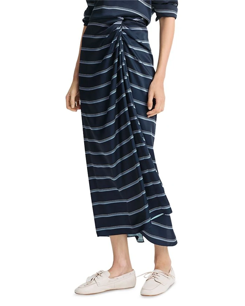 Rugby Stripe Gathered Skirt