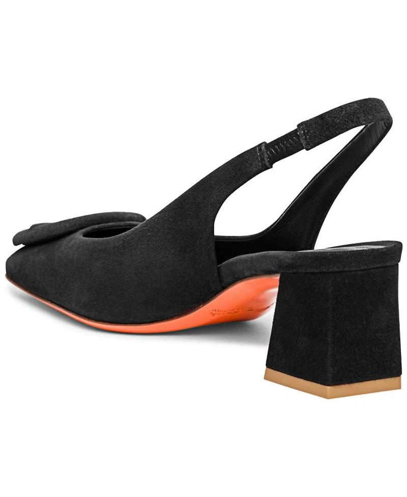 Women's Lemon Suede Sling Back Pumps
